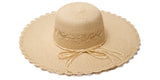 Straw Bow Tie Summer Hat - Wide Brim Floppy Hats for Women